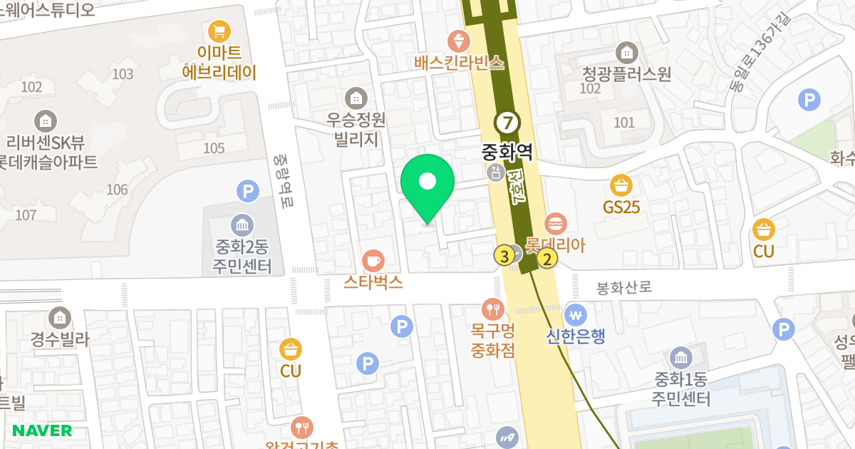 그라티아스토리 위치 지도 - 서울특별시 중랑구 동일로135길 7-6
