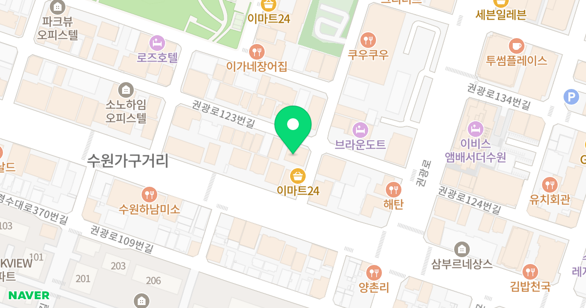 시리우스에스 위치 지도 - 경기도 수원시 권선구 권광로123번길 23