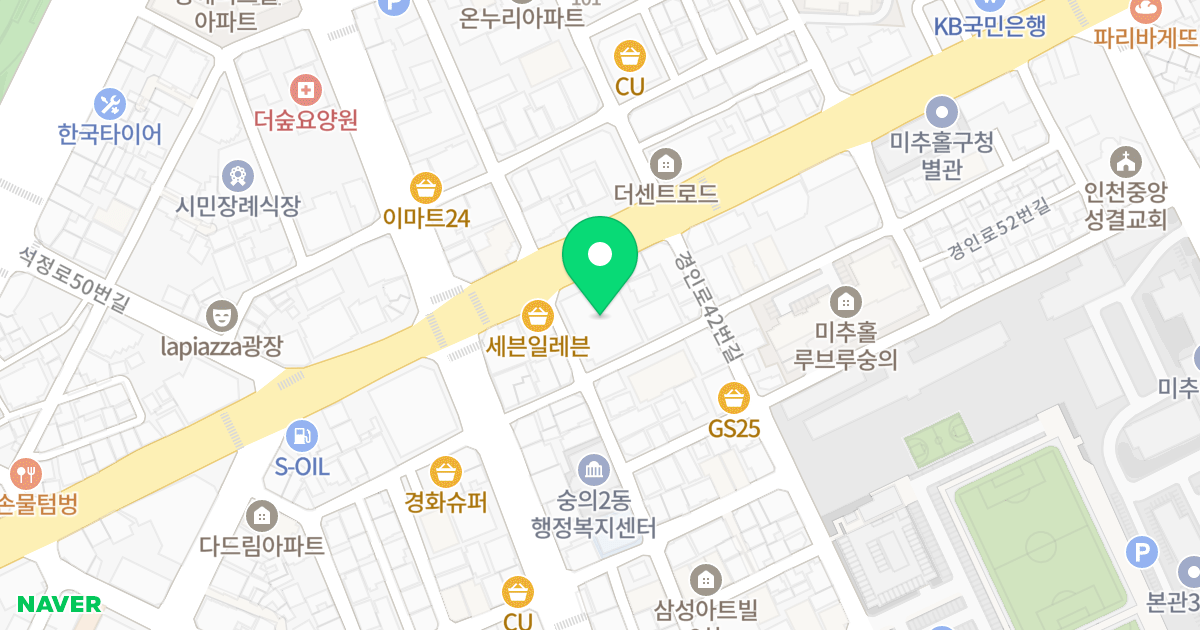 다우림 201동 위치 지도 - 인천광역시 미추홀구 경인로 38