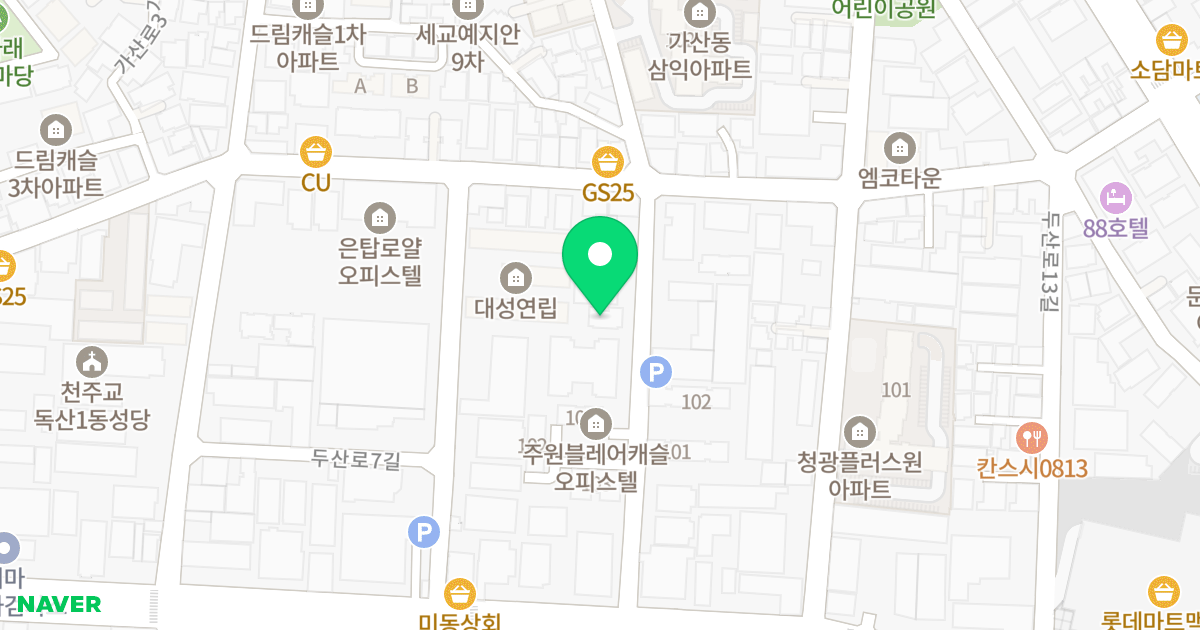 시에나11 위치 지도 - 서울특별시 금천구 두산로9길 27