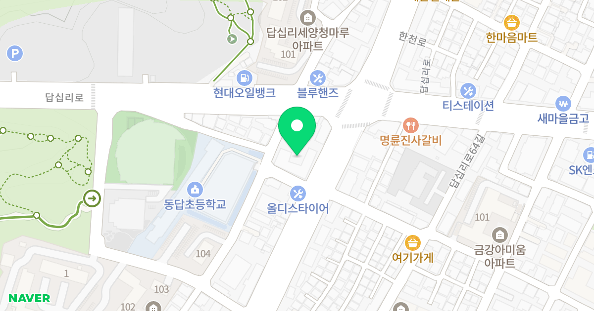 태솔팰리스 위치 지도 - 서울특별시 동대문구 한천로 123