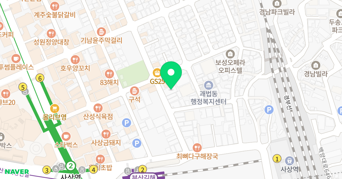 유동르네상스 위치 지도 - 부산광역시 사상구 광장로93번길 22