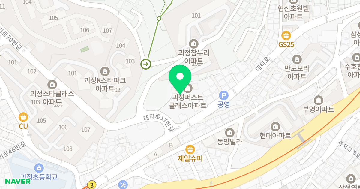 퍼스트클래스 위치 지도 - 부산광역시 사하구 대티로 23