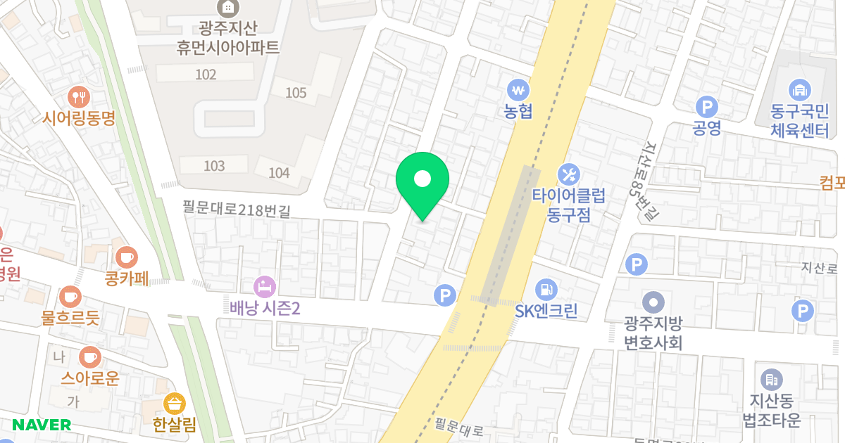 (720-58) 위치 지도 - 광주광역시 동구 동명로 81-20