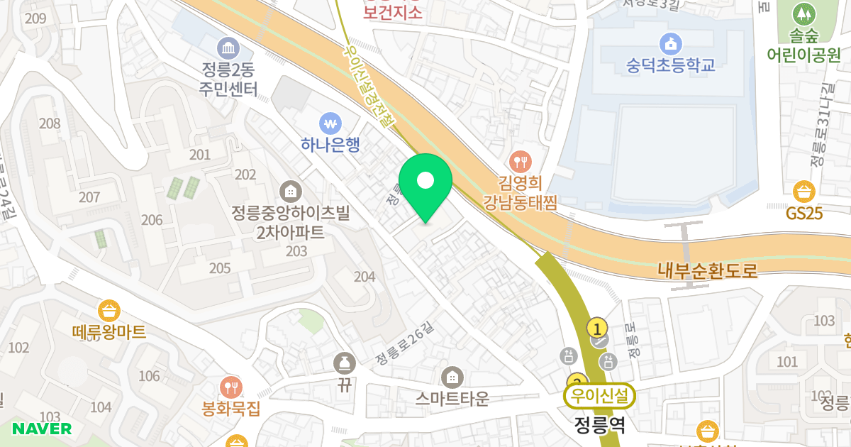 갤럭시 더 정릉 위치 지도 - 서울특별시 성북구 정릉로 262