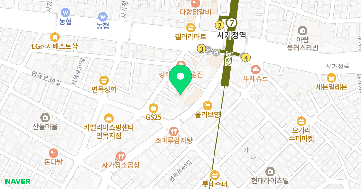 (634-42) 위치 지도 - 서울특별시 중랑구 사가정로52길 13-6
