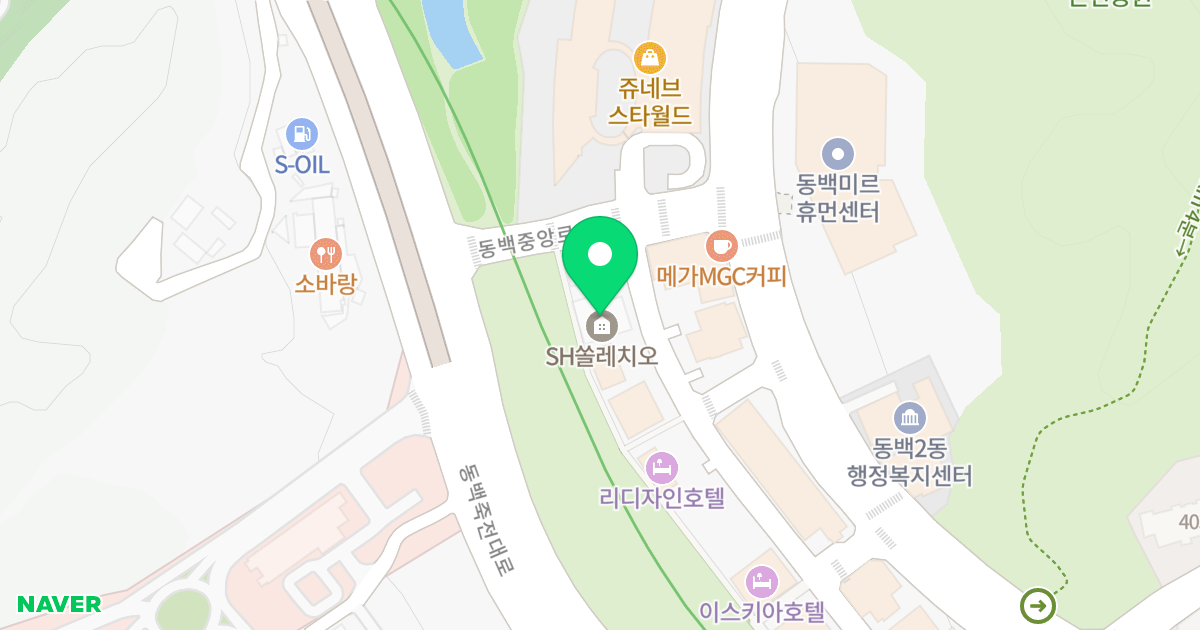 SH솔레치오 오피스텔 위치 지도 - 경기도 용인시 기흥구 동백3로11번길 51