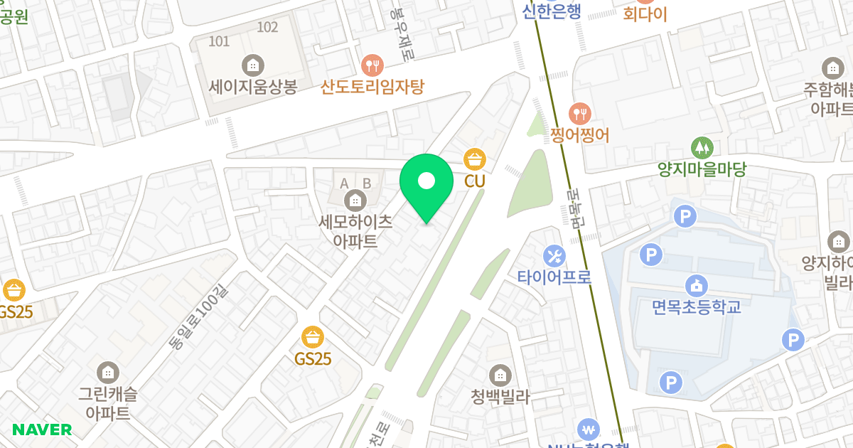 마노아빌 위치 지도 - 서울특별시 중랑구 겸재로27길 95
