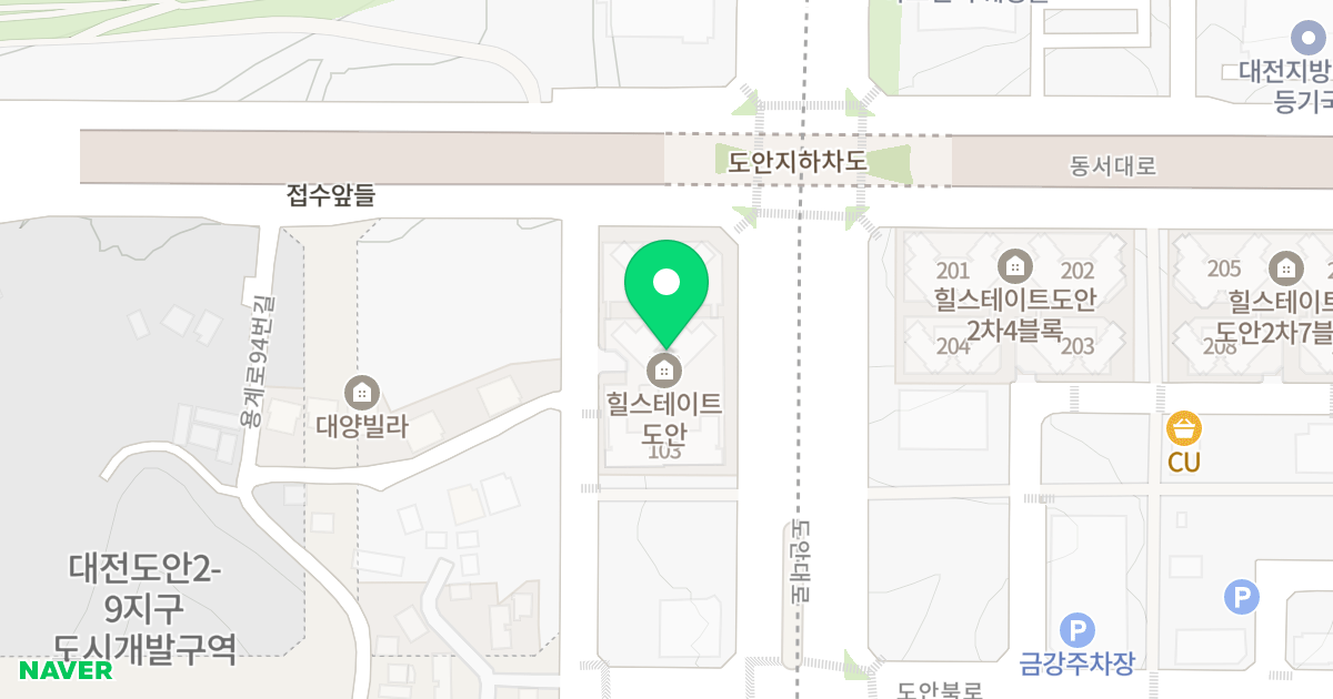 힐스테이트 도안 위치 지도 - 대전광역시 유성구 도안대로 337