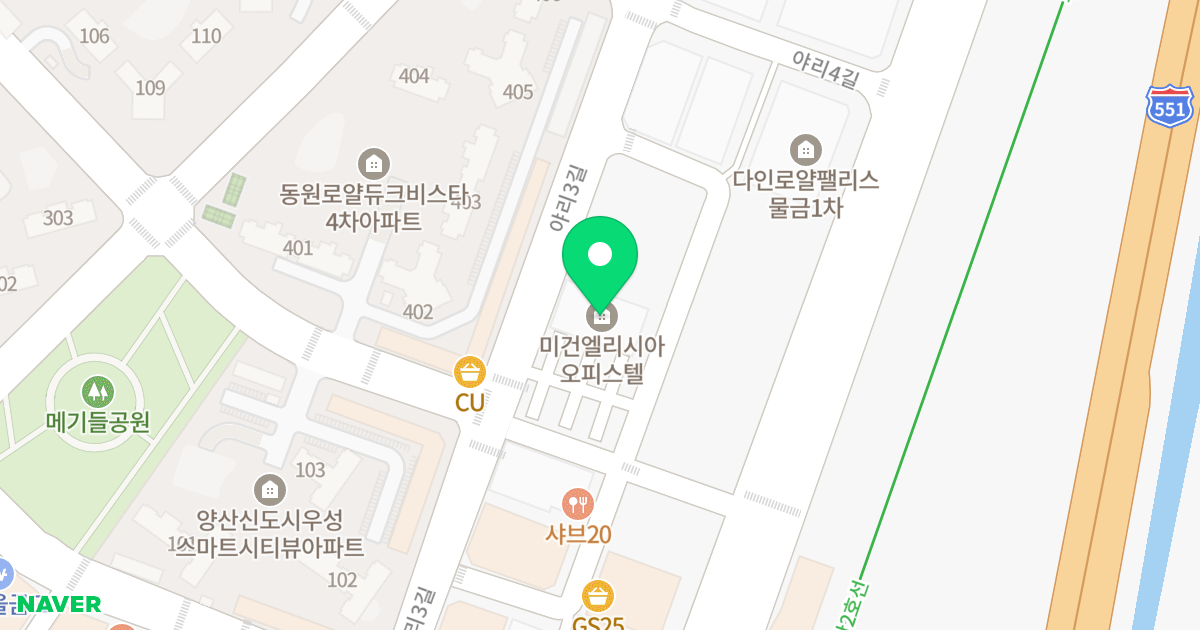 미건엘리시아 위치 지도 - 경상남도 양산시 물금읍