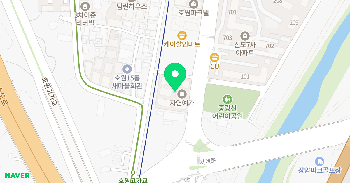 자연예가 위치 지도 - 경기도 의정부시 평화로 113-2