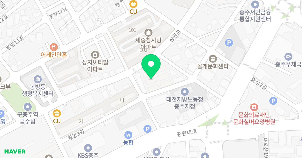 지오빌 위치 지도 - 충청북도 충주시 삼원로 84