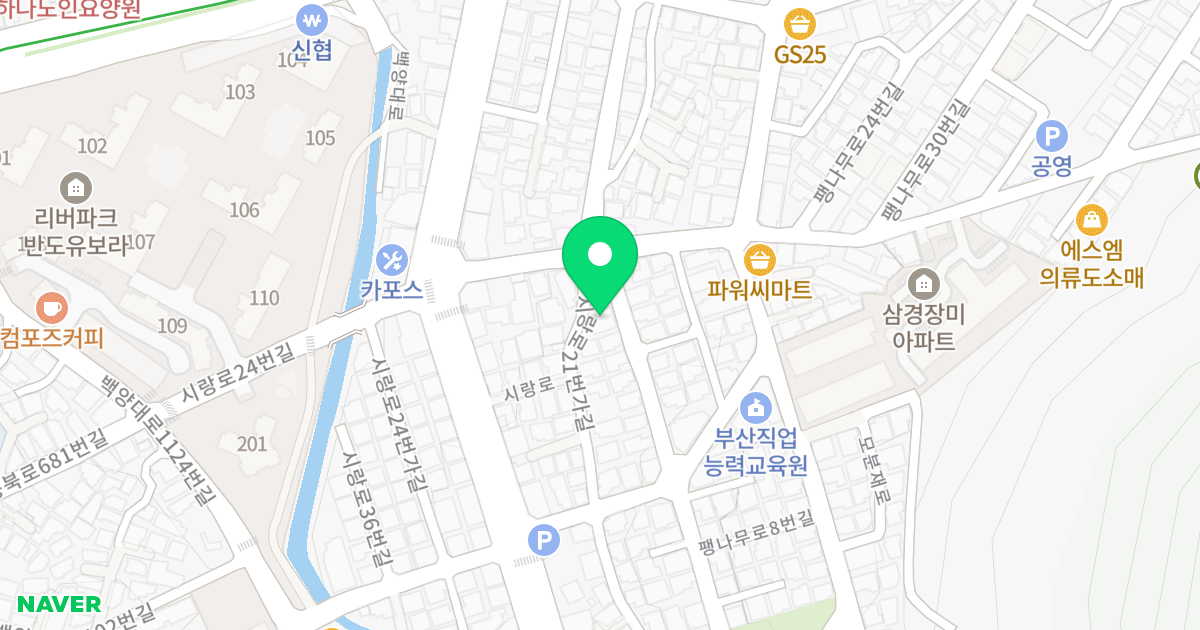 이안가득 위치 지도 - 부산광역시 북구 팽나무로8번길 34