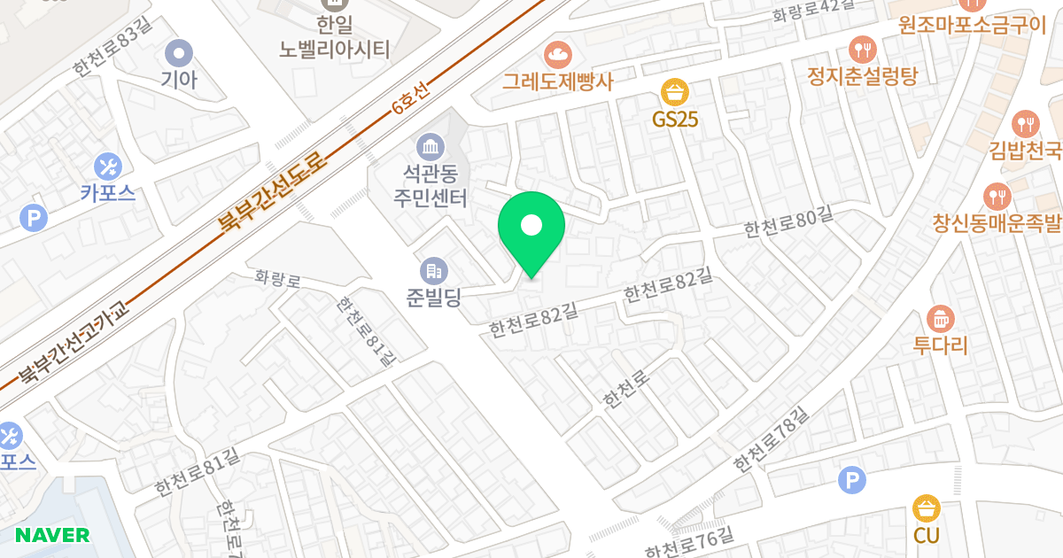 더 푸름 B 위치 지도 - 서울특별시 성북구 한천로 592-8