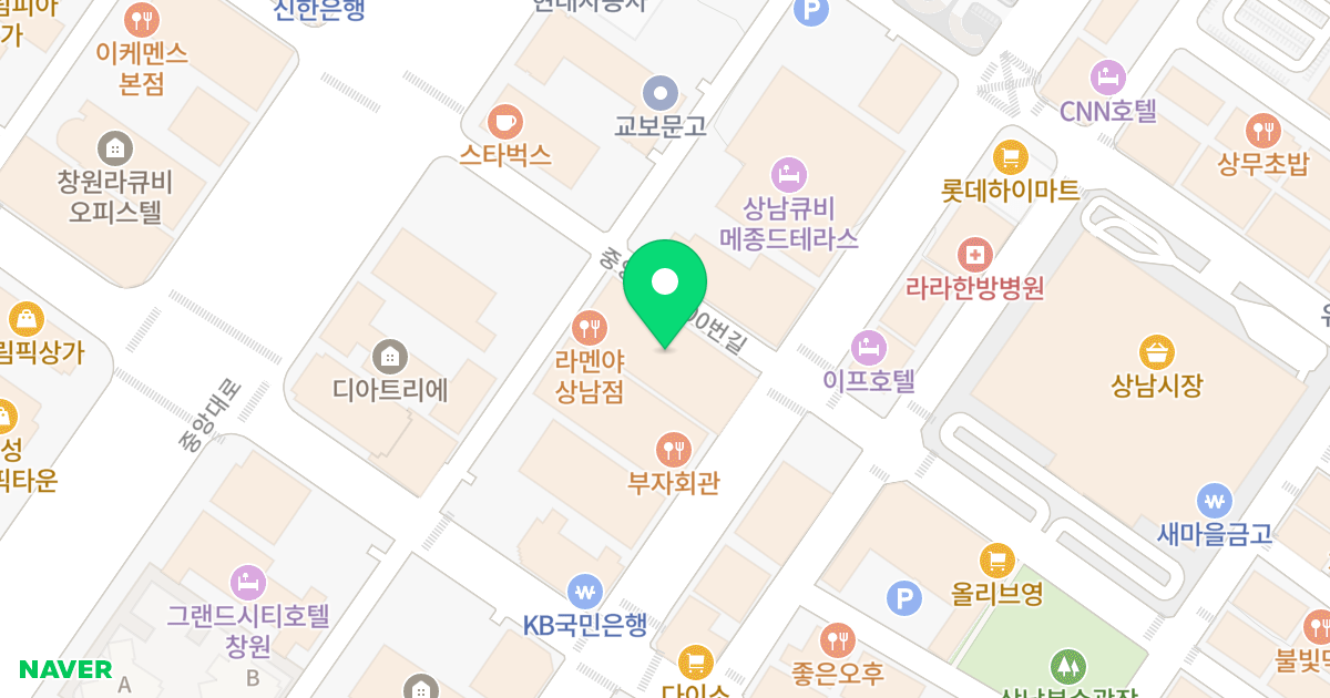 스타 타워즈 위치 지도 - 경상남도 창원시 성산구 중앙대로100번길 14