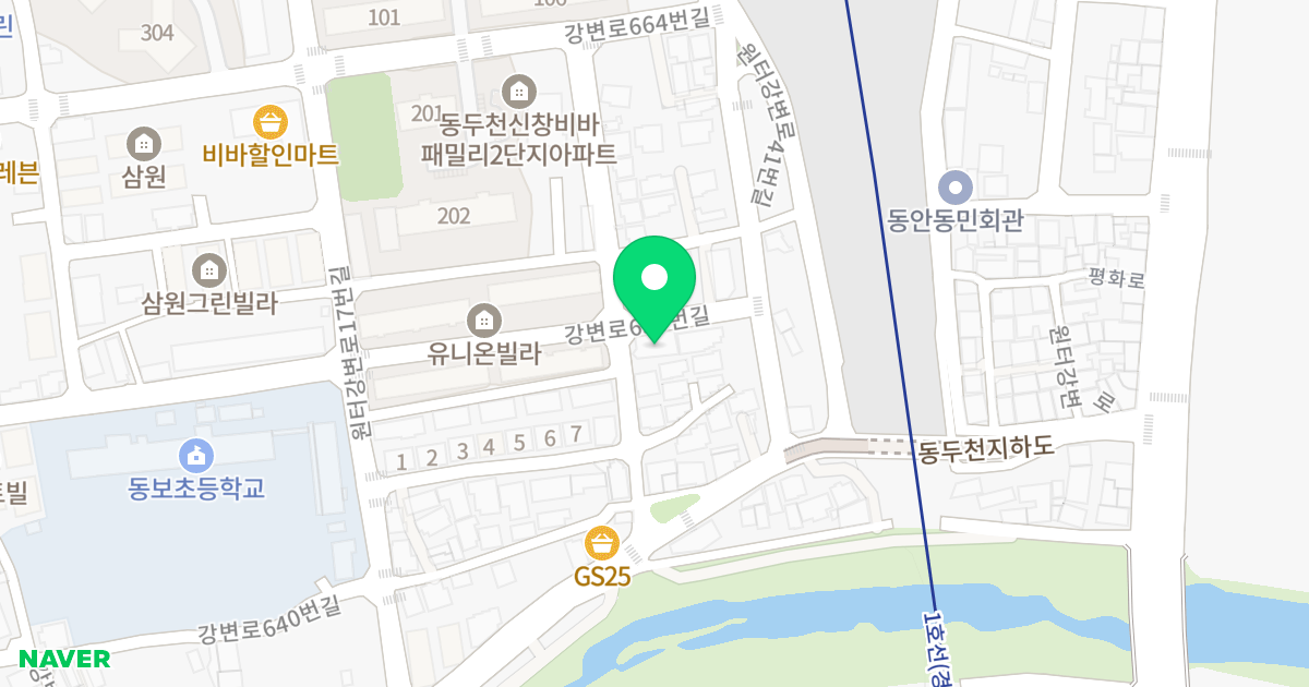(218-3) 위치 지도 - 경기도 동두천시 원터강변로31번길 16