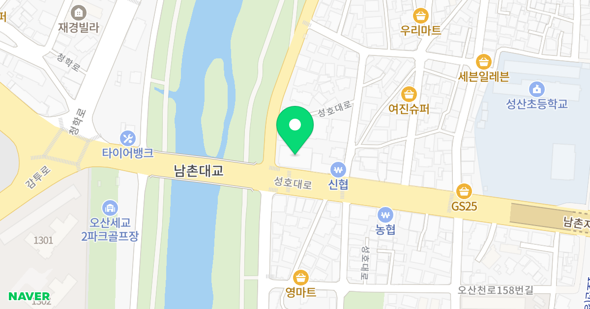 비바체카운티 리버 위치 지도 - 경기도 오산시 성호대로 23