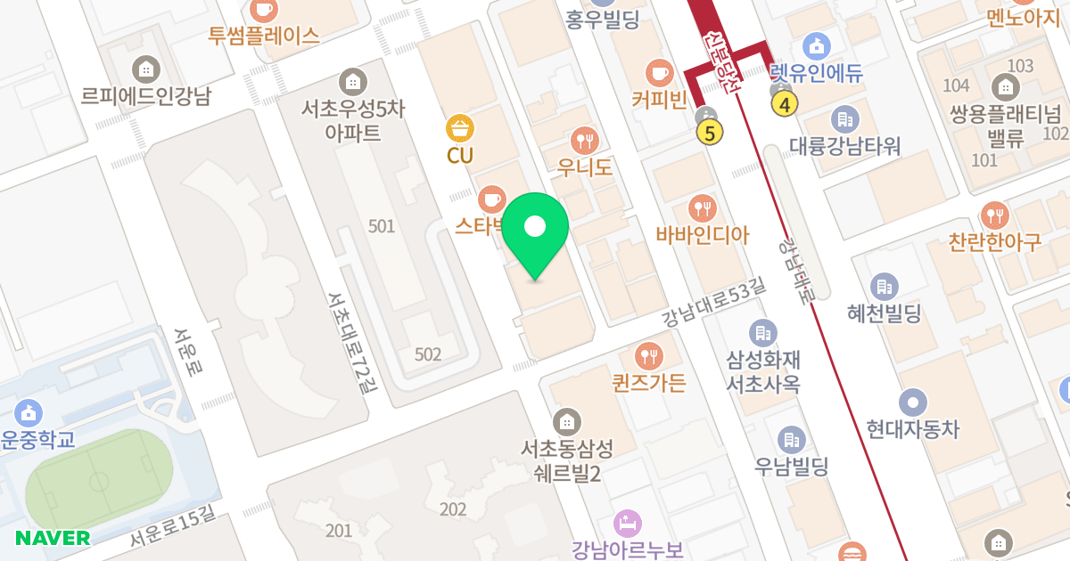 비트빌 위치 지도 - 서울특별시 서초구 서초대로74길 33