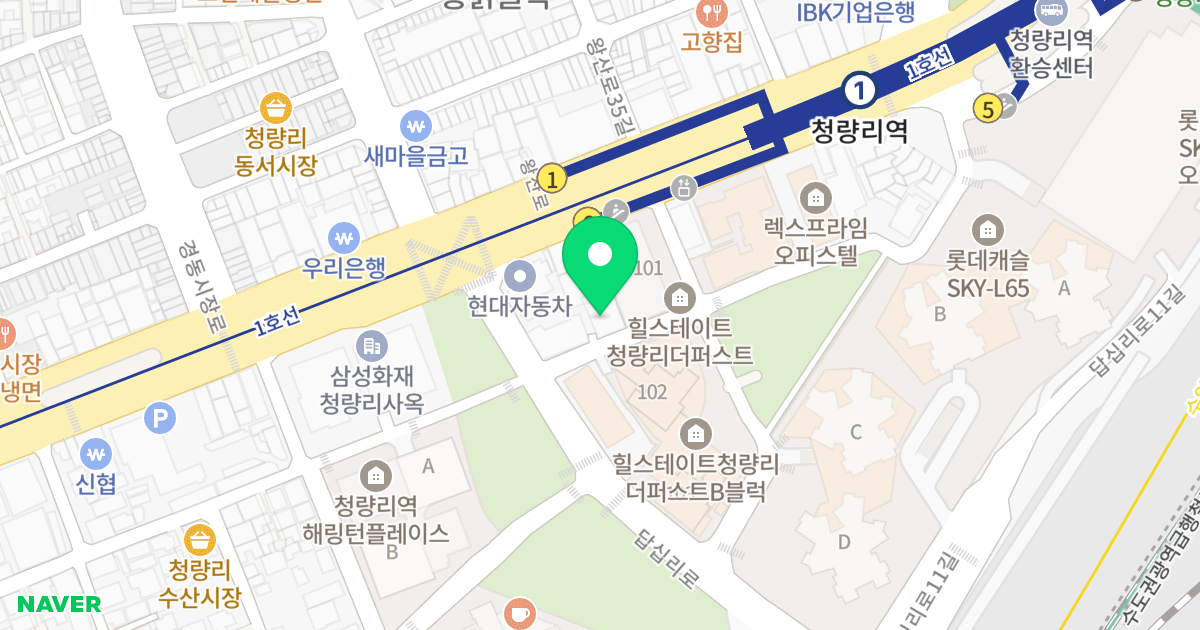 청량리더블유디세븐스 위치 지도 - 서울특별시 동대문구 답십리로1길 7