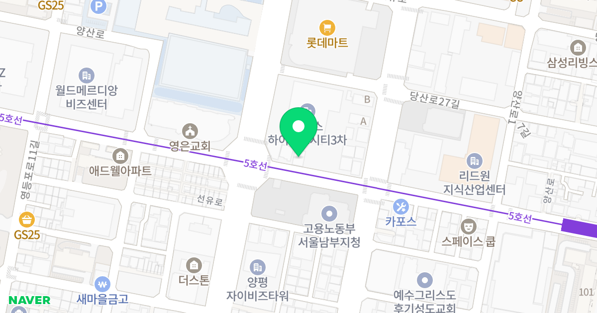하나타워 위치 지도 - 서울특별시 영등포구 양산로 73