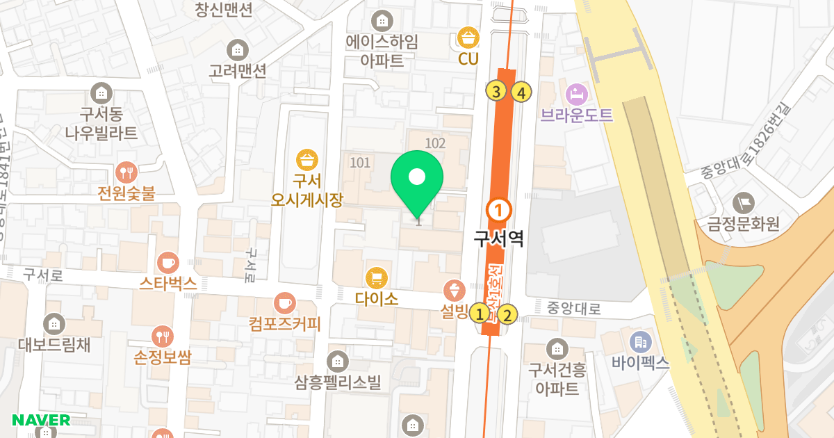 강한 베스트빌 위치 지도 - 부산광역시 금정구 금정로233번길 61-10
