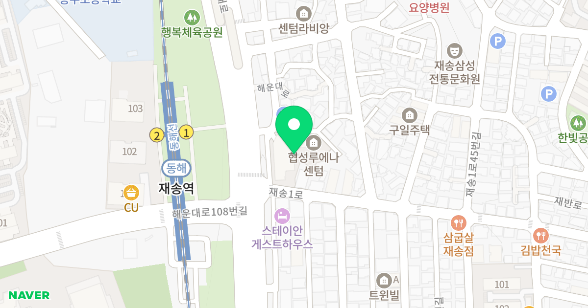 협성 루에나 센텀 위치 지도 - 부산광역시 해운대구 재송1로 5