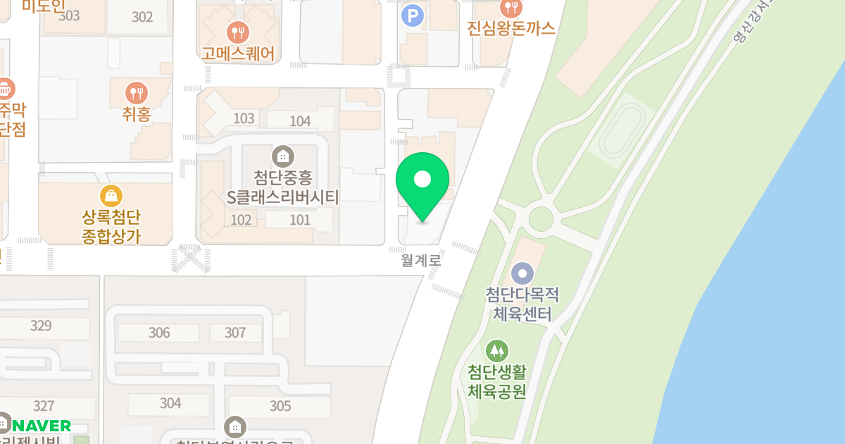 로얄스타파크 한국아델리움 위치 지도 - 광주광역시 광산구 첨단강변로 77