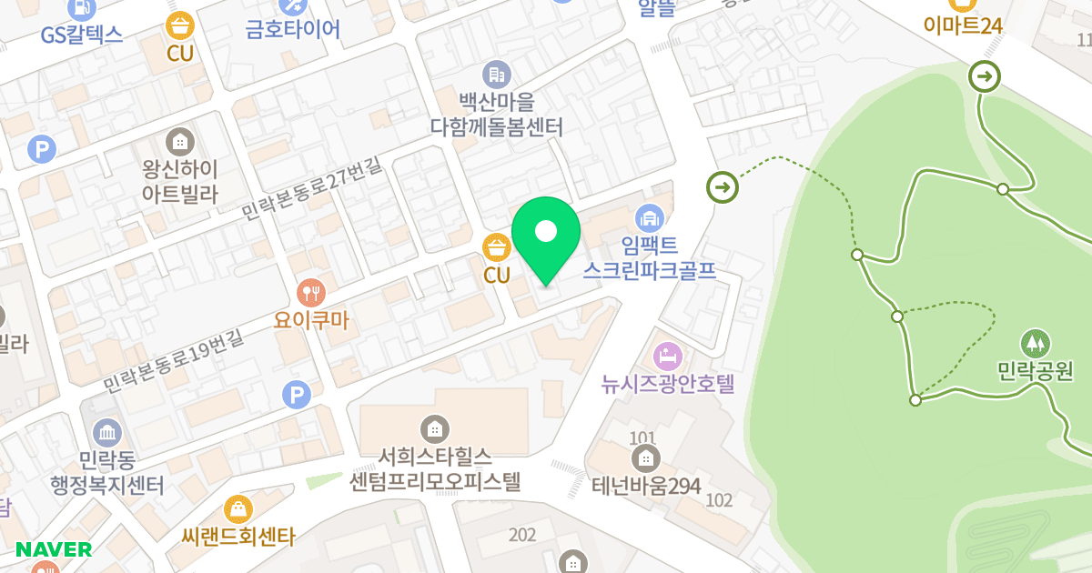 힐링 골든뷰 위치 지도 - 부산광역시 수영구 민락본동로11번길 10