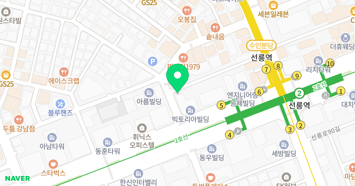 빅토리아오피스텔 위치 지도 - 서울특별시 강남구 테헤란로 327