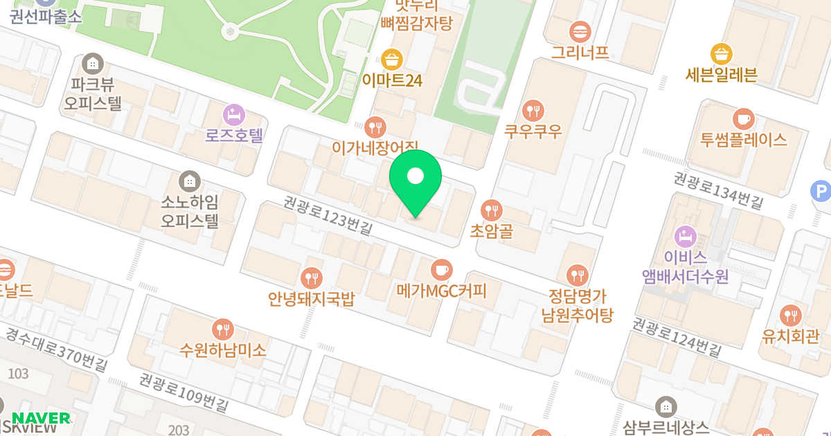 LH청년나래가 위치 지도 - 경기도 수원시 권선구 권광로123번길 28