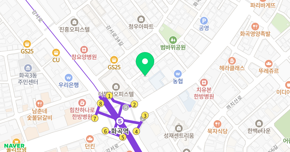 화곡 이레타워벨리스 위치 지도 - 서울특별시 강서구 화곡로27가길 6