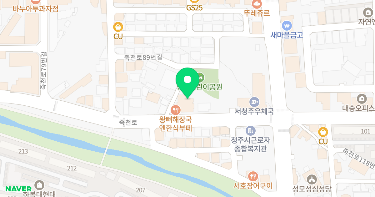 동경오피스텔 위치 지도 - 충청북도 청주시 흥덕구 죽천로 97-8