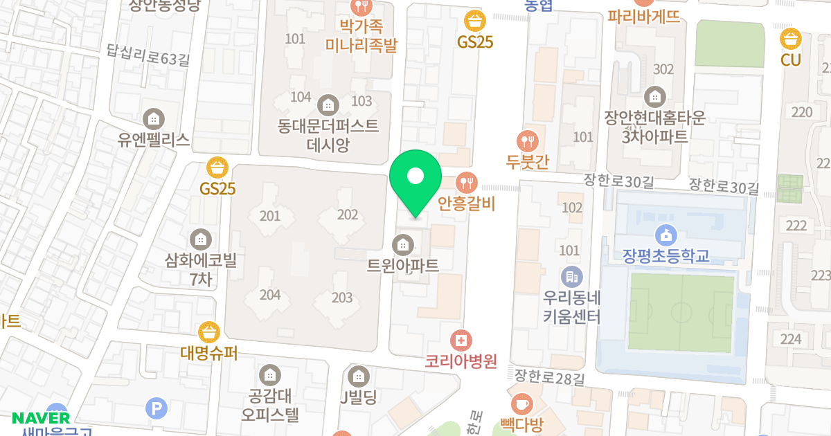 장안엘리시아 위치 지도 - 서울특별시 동대문구 장한로27가길 18