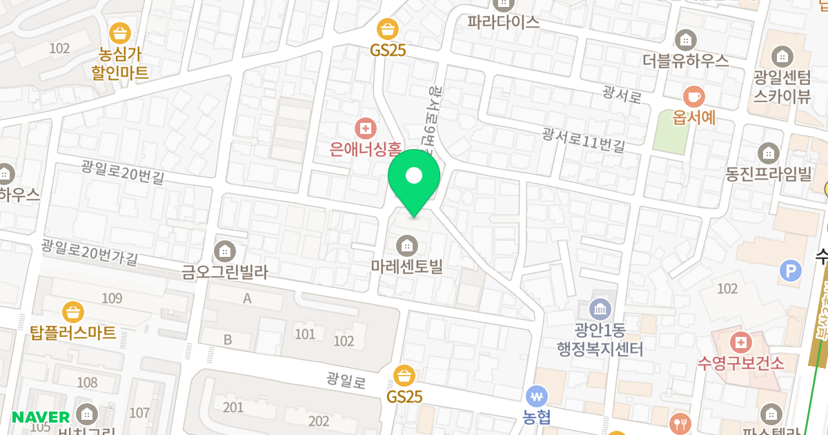 마레센토빌 B 위치 지도 - 부산광역시 수영구 광일로20번가길 26-12