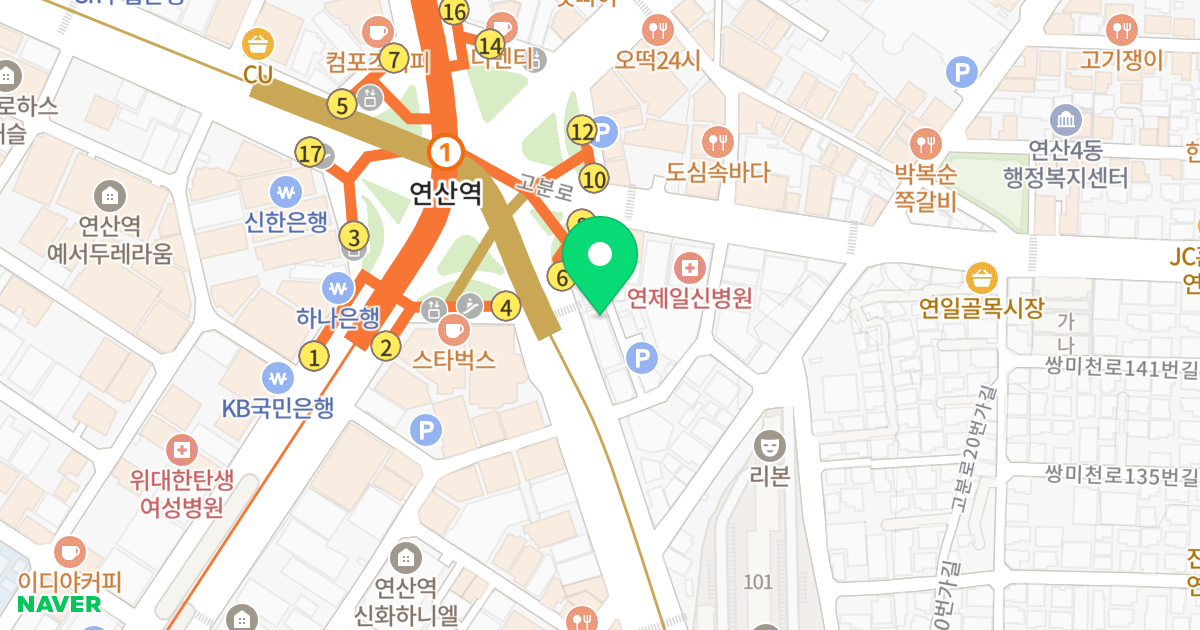 M. PARK 위치 지도 - 부산광역시 연제구 월드컵대로 124