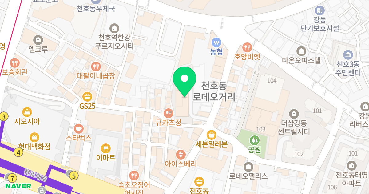 두산위브센티움 위치 지도 - 서울특별시 강동구 올림픽로70길 61