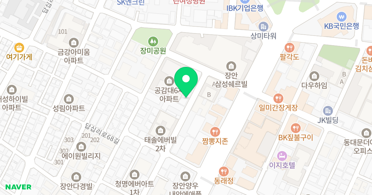 이도SPACE 위치 지도 - 서울특별시 동대문구 장한로23길 11-6
