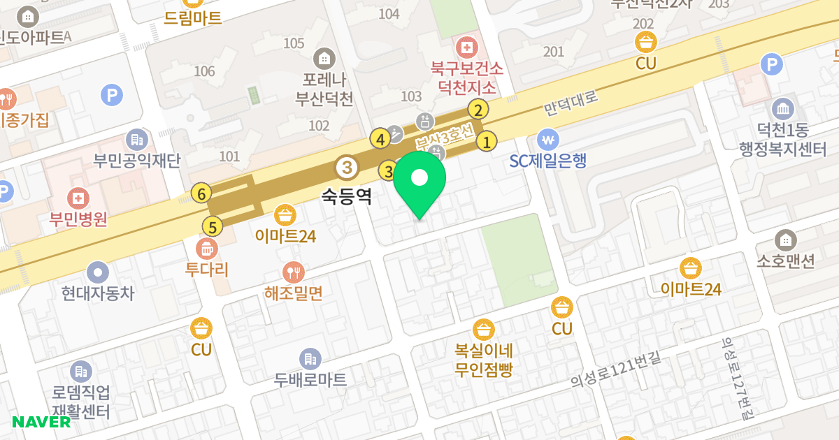 센트럴파크 위치 지도 - 부산광역시 북구 의성로109번길 57
