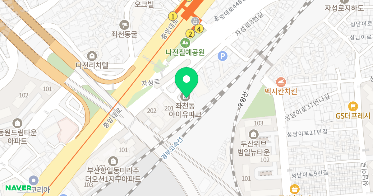 아이유파크 위치 지도 - 부산광역시 동구 자성로8번길 4-5