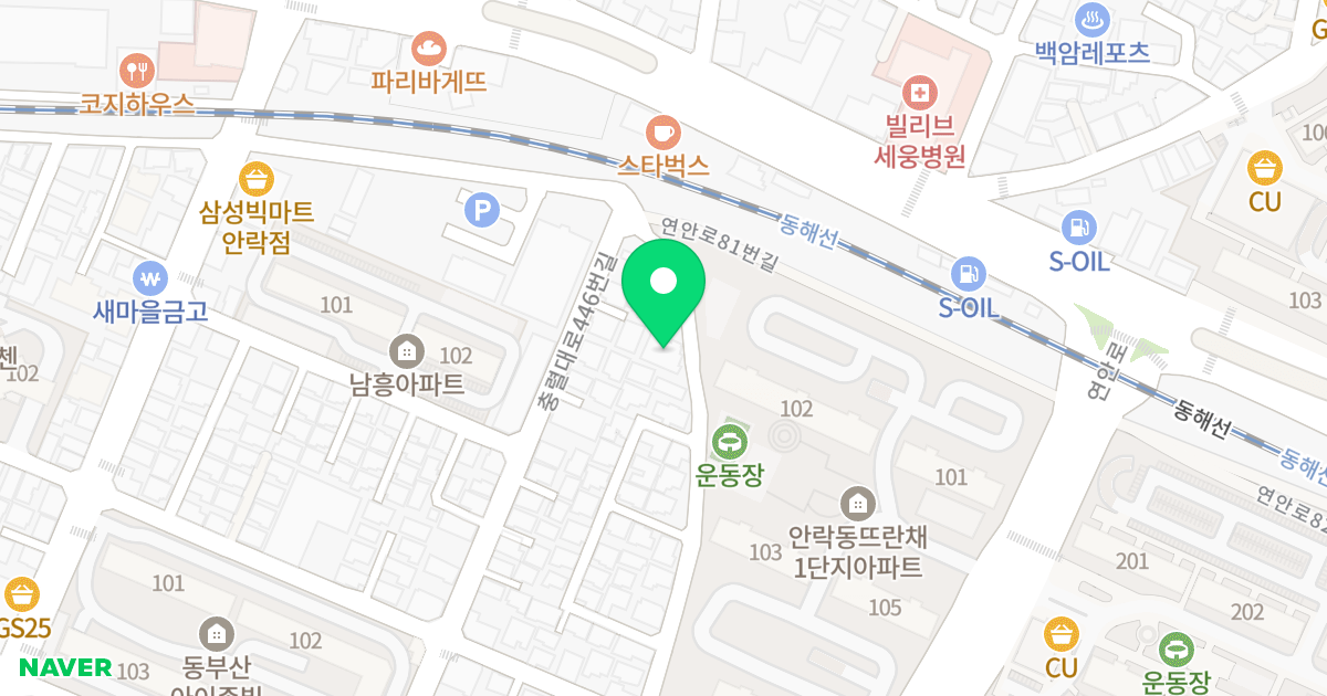 강변 파크뷰 위치 지도 - 부산광역시 동래구 충렬대로446번가길 16