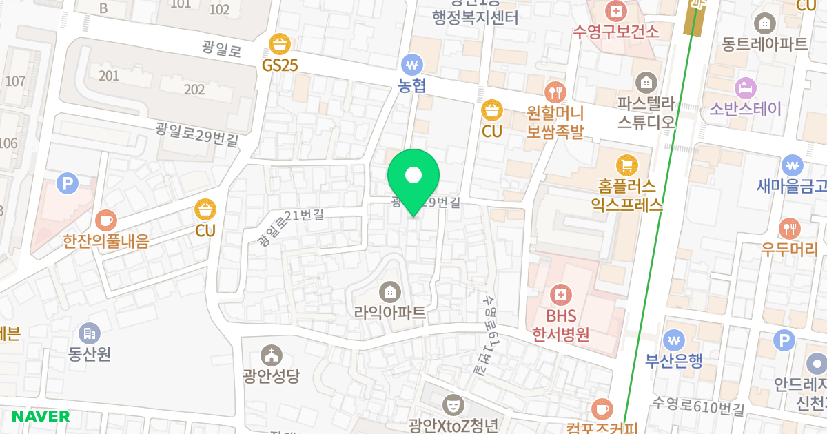 위클라우드15차 위치 지도 - 부산광역시 수영구 광일로9번길 16-17