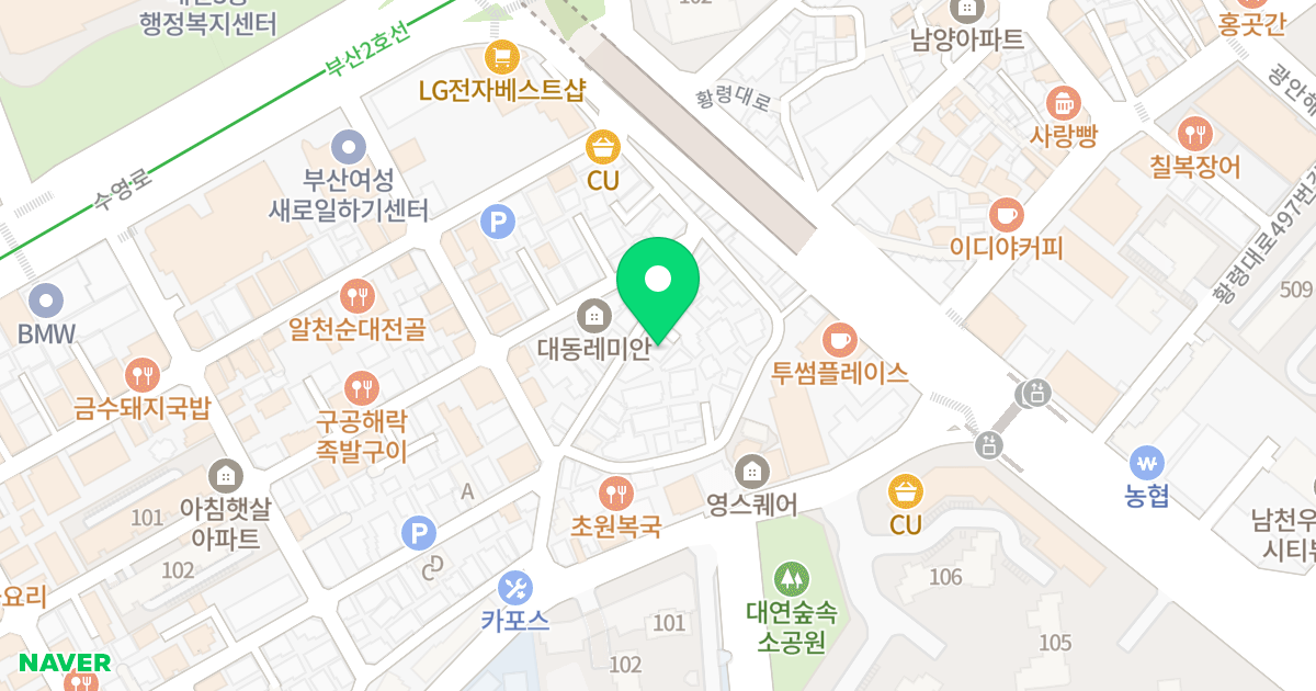 채송화뜰 위치 지도 - 부산광역시 남구 용소로21번길 130
