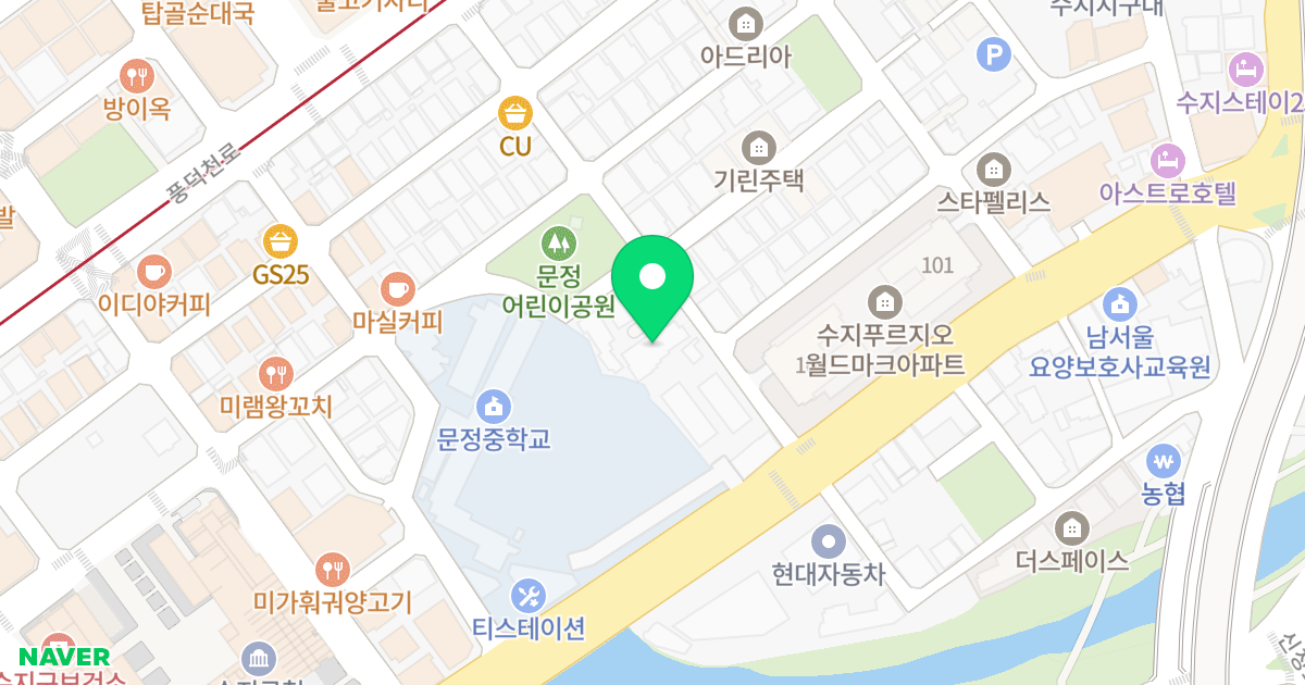 썬팰리스 위치 지도 - 경기도 용인시 수지구 풍덕천로160번길 16