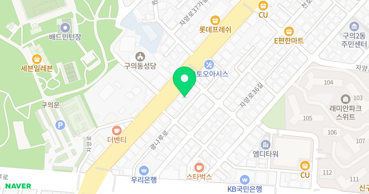파인캐슬 위치 지도 - 서울특별시 광진구 자양로 216