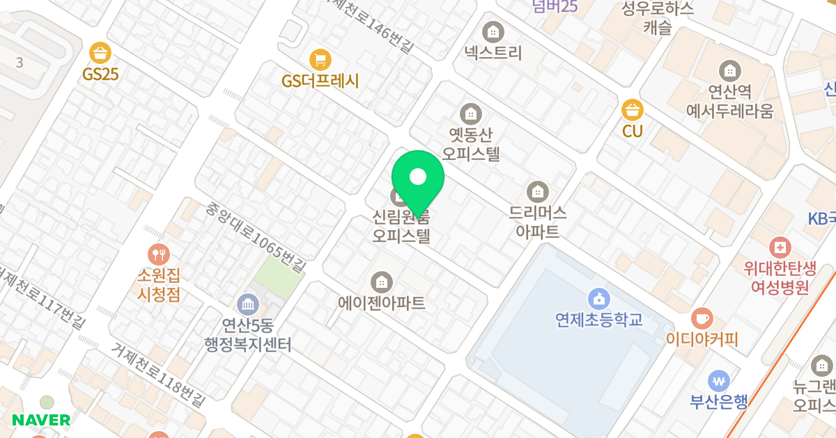 전원화이트빌 위치 지도 - 부산광역시 연제구 거제천로136번길 31