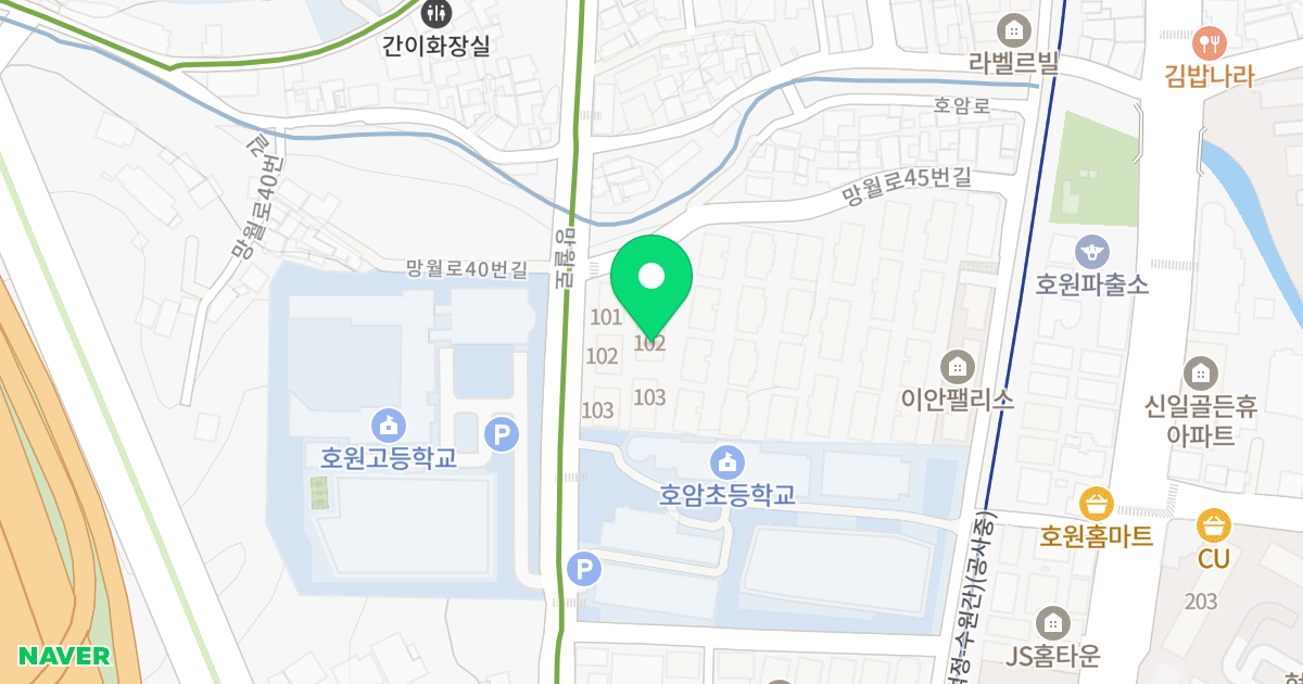 호원포레스트 위치 지도 - 경기도 의정부시 망월로45번길 8