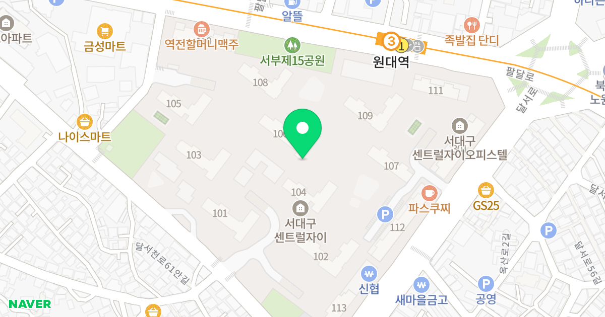 서대구센트럴자이 위치 지도 - 대구광역시 서구