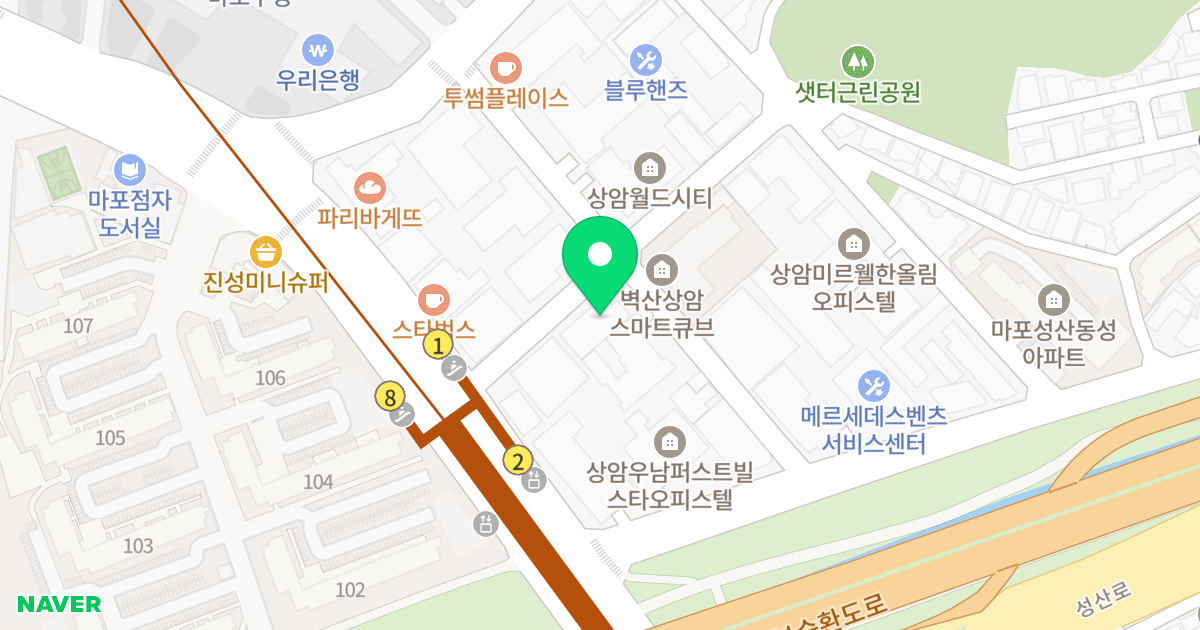 상암 도시엔 오피스텔 위치 지도 - 서울특별시 마포구 월드컵로34길 10