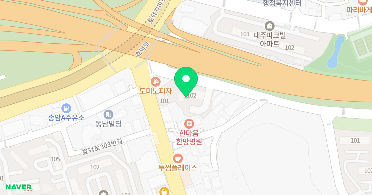 진월동 한국아델리움57 펜트하우스 위치 지도 - 광주광역시 남구 효덕로 314-6
