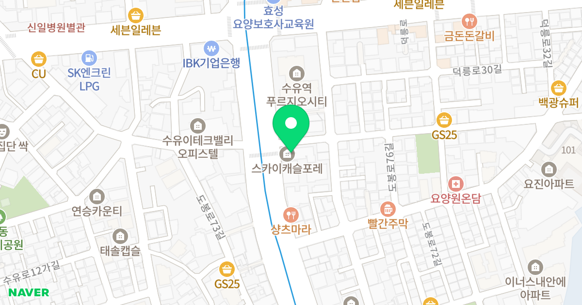 스카이캐슬포레 위치 지도 - 서울특별시 강북구 도봉로 282